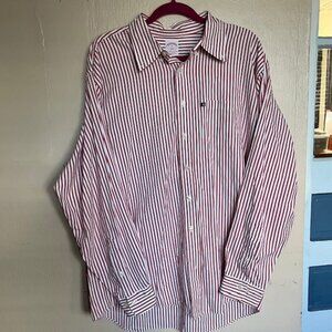 Brooks Brothers red and white striped button down shirt